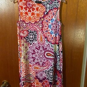 Vibrant Sleeveless Paisley Dress